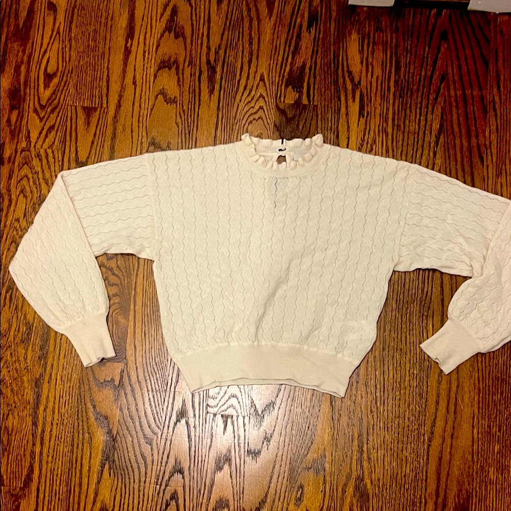 Joie Ivory Cable Knit Sweater